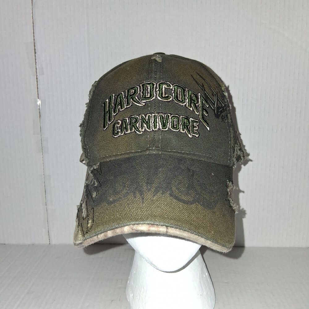 Hardcore Carnivore Letters Hat Trucker Baseball Cap Snapback Camo